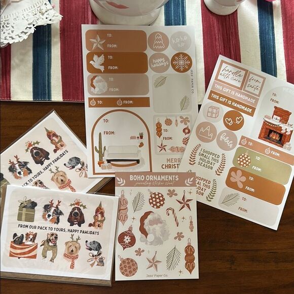 Stickers cards Xmas motive Boho style all new Jess’ paper - Picture 1 of 8